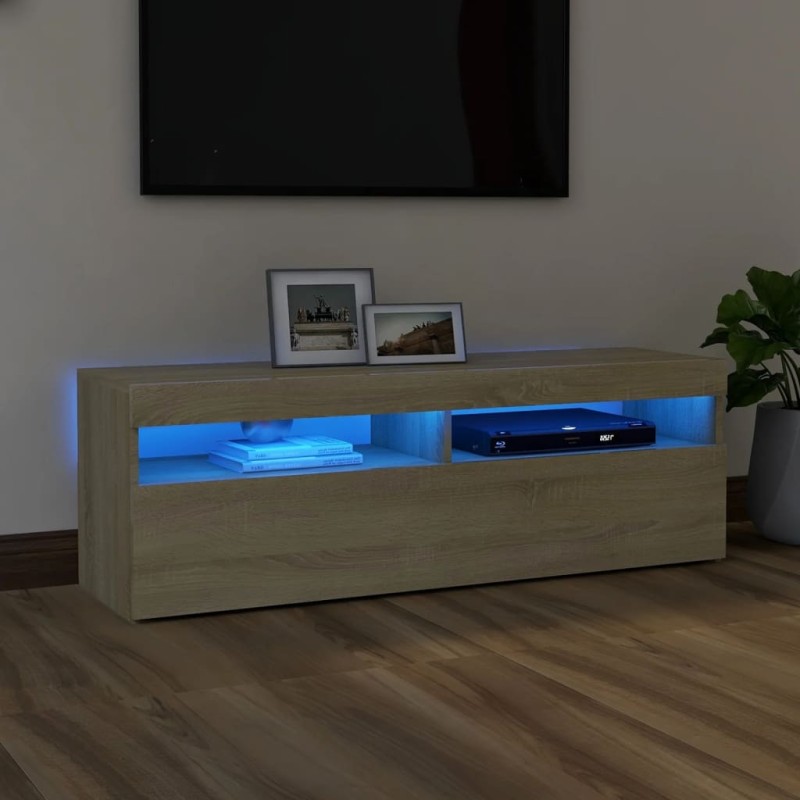 vidaXL TV-Schrank mit LED-Leuchten Sonoma-Eiche 120x35x40 cm vidaXL TV-Schrank mit LED-Leuchten Sonoma-Eiche 120x35x40 cm