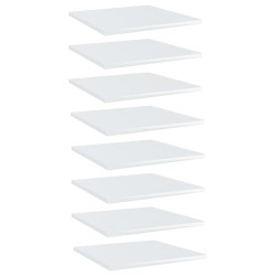 vidaXL Bücherregal-Bretter 8 Stk. Hochglanz-Weiß 40x40x1,5 cm
