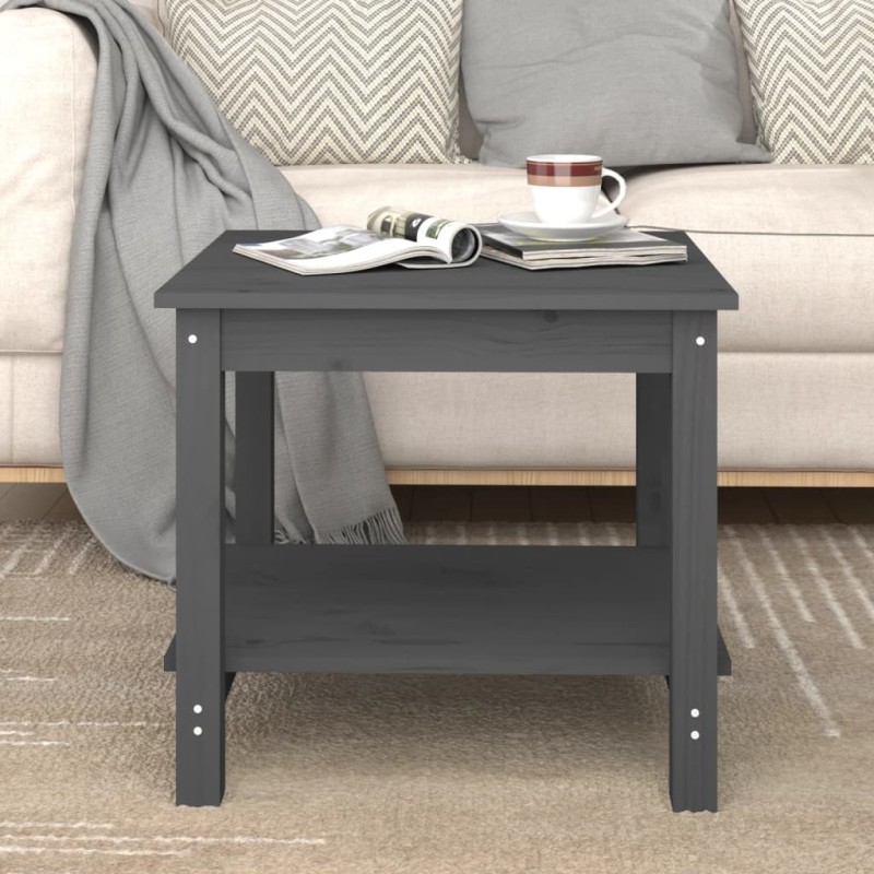vidaXL Couchtisch Grau 50x50x45 cm Massivholz Kiefer vidaXL Couchtisch Grau 50x50x45 cm Massivholz Kiefer