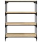 vidaXL Bücherregal Sonoma-Eiche 80x33x100 cm Holzwerkstoff und Stahl vidaXL Bücherregal Sonoma-Eiche 80x33x100 cm Holzwerkstoff und Stahl