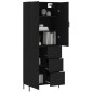 Highboard Schwarz 69,5x34x180 cm Holzwerkstoff Highboard Schwarz 69,5x34x180 cm Holzwerkstoff