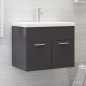 vidaXL Waschbeckenunterschrank Hochglanz-Grau 60x38,5x46cm vidaXL Waschbeckenunterschrank Hochglanz-Grau 60x38,5x46cm