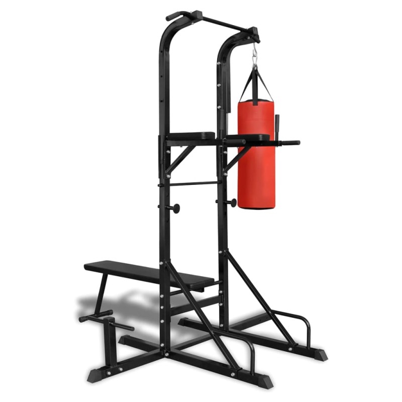 Fitness Kraftturm mit Trainingsbank und Boxsack Fitness Kraftturm mit Trainingsbank und Boxsack