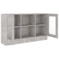 vidaXL Vitrinenschrank Betongrau 120x30,5x70 cm Holzwerkstoff vidaXL Vitrinenschrank Betongrau 120x30,5x70 cm Holzwerkstoff