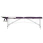 Massagetisch Klappbar 2 Zonen Aluminium Weiß und Lila Massagetisch Klappbar 2 Zonen Aluminium Weiß und Lila