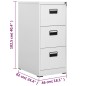 vidaXL Aktenschrank Hellgrau 46x62x102,5 cm Stahl vidaXL Aktenschrank Hellgrau 46x62x102,5 cm Stahl