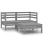 vidaXL 3-tlg. Garten-Lounge-Set Massivholz Kiefer Grau vidaXL 3-tlg. Garten-Lounge-Set Massivholz Kiefer Grau