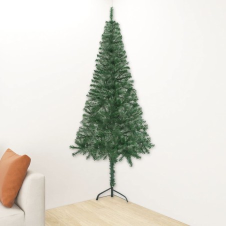 vidaXL Künstlicher Eck-Weihnachtsbaum Grün 150 cm PVC