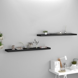 vidaXL Schwebende Wandregale 2 Stk. Schwarz 120x23,5x3,8 cm MDF