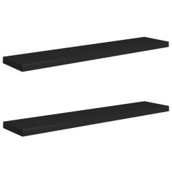 vidaXL Schwebende Wandregale 2 Stk. Schwarz 120x23,5x3,8 cm MDF