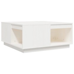 vidaXL Couchtisch Weiß 80x81x36,5 cm Massivholz Kiefer
