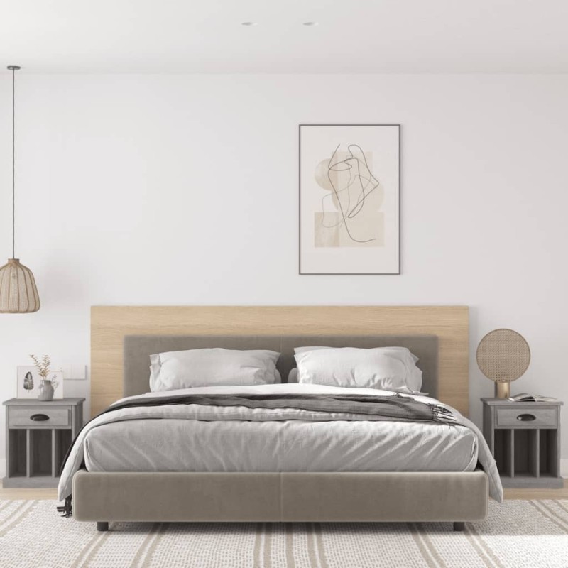vidaXL Nachttische 2 Stk. Grau Sonoma 43x36x50 cm vidaXL Nachttische 2 Stk. Grau Sonoma 43x36x50 cm