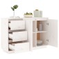 vidaXL Sideboard Weiß 111x34x75 cm Massivholz Kiefer vidaXL Sideboard Weiß 111x34x75 cm Massivholz Kiefer