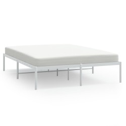 vidaXL Bettgestell Metall Weiß 140x190 cm