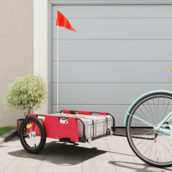 vidaXL Fahrradanhänger Rot Oxford-Gewebe und Eisen