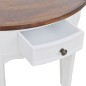 vidaXL Konsolentisch mit Schublade und Brauner Tischplatte Halbrund vidaXL Konsolentisch mit Schublade und Brauner Tischplatte Halbrund