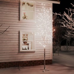 vidaXL LED-Birke Warmweiß 672 LEDs 400 cm