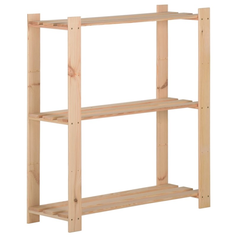 vidaXL Lagerregal mit 3 Böden 80x28,5x90 cm Massivholz Kiefer vidaXL Lagerregal mit 3 Böden 80x28,5x90 cm Massivholz Kiefer