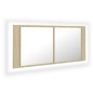 vidaXL LED-Bad-Spiegelschrank Sonoma-Eiche 100x12x45 cm Acryl vidaXL LED-Bad-Spiegelschrank Sonoma-Eiche 100x12x45 cm Acryl