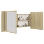 vidaXL LED-Bad-Spiegelschrank Sonoma-Eiche 100x12x45 cm Acryl vidaXL LED-Bad-Spiegelschrank Sonoma-Eiche 100x12x45 cm Acryl