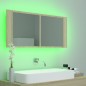 vidaXL LED-Bad-Spiegelschrank Sonoma-Eiche 100x12x45 cm Acryl vidaXL LED-Bad-Spiegelschrank Sonoma-Eiche 100x12x45 cm Acryl
