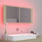 vidaXL LED-Bad-Spiegelschrank Sonoma-Eiche 100x12x45 cm Acryl vidaXL LED-Bad-Spiegelschrank Sonoma-Eiche 100x12x45 cm Acryl