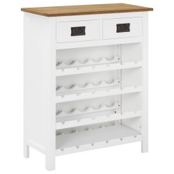 vidaXL Weinschrank 72x32x90 cm Eiche Massivholz
