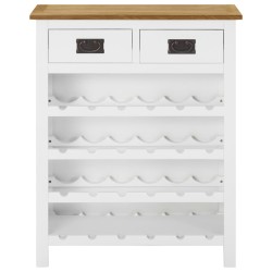 vidaXL Weinschrank 72x32x90 cm Eiche Massivholz