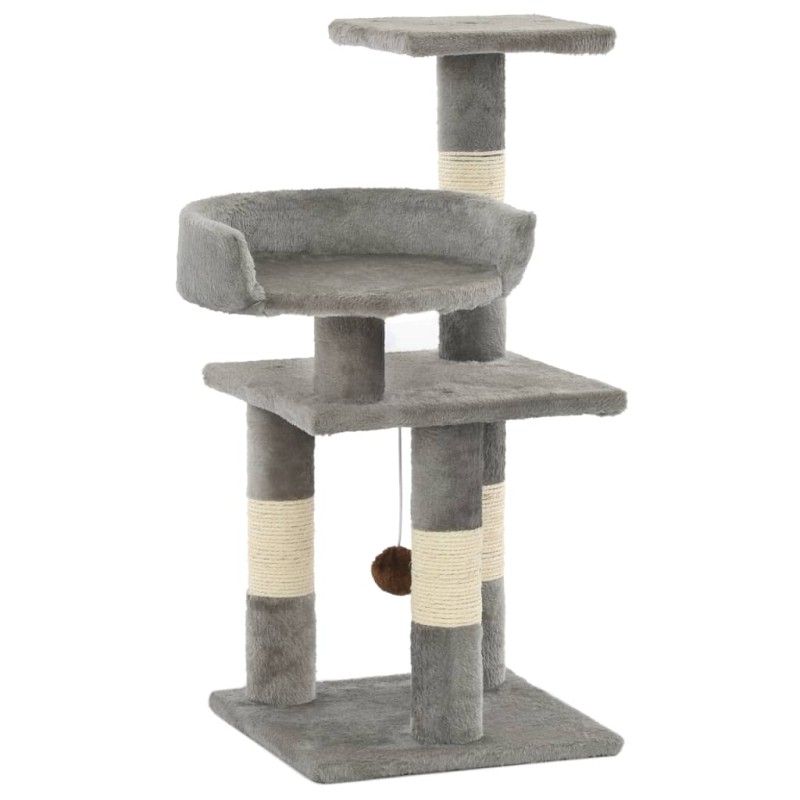 vidaXL Katzen-Kratzbaum mit Sisal-Kratzsäulen 65 cm Grau vidaXL Katzen-Kratzbaum mit Sisal-Kratzsäulen 65 cm Grau