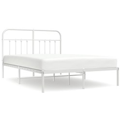 vidaXL Bettgestell mit Kopfteil Metall Weiß 140x200 cm
