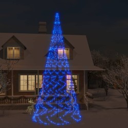 vidaXL LED-Weihnachtsbaum für Fahnenmast Blau 3000 LEDs 800 cm