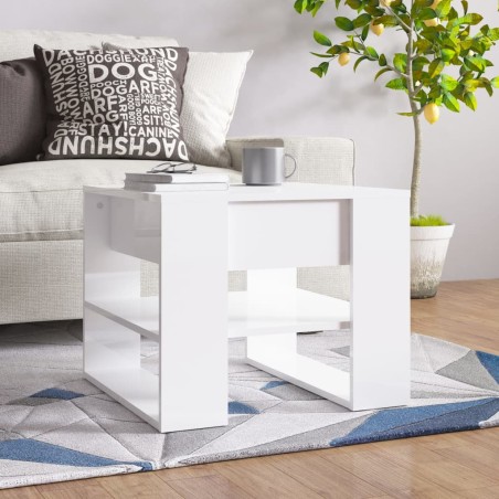 vidaXL Couchtisch Hochglanz-Weiß 55,5x55x45 cm Holzwerkstoff