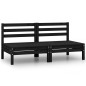 vidaXL Garten-Mittelsofas 2 Stk. Schwarz Kiefer Massivholz vidaXL Garten-Mittelsofas 2 Stk. Schwarz Kiefer Massivholz