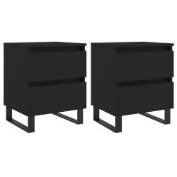 vidaXL Nachttische 2 Stk. Schwarz 40x35x50 cm Holzwerkstoff