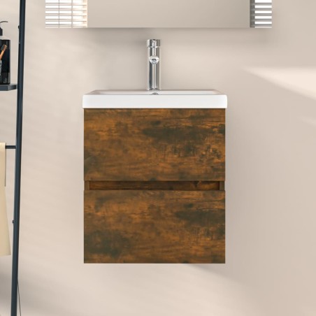 vidaXL Waschbeckenschrank Räuchereiche 41x38,5x45 cm Holzwerkstoff