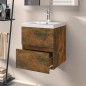 vidaXL Waschbeckenschrank Räuchereiche 41x38,5x45 cm Holzwerkstoff vidaXL Waschbeckenschrank Räuchereiche 41x38,5x45 cm Holzwerkstoff