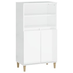 vidaXL Highboard Hochglanz-Weiß 60x36x110 cm Holzwerkstoff