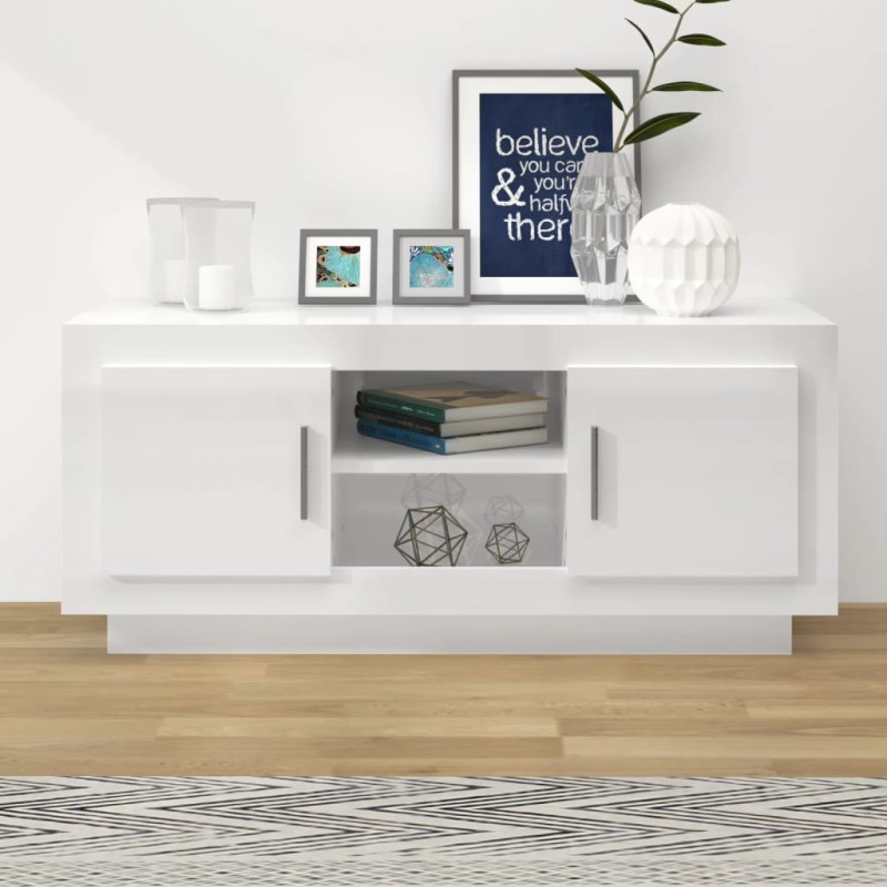 vidaXL TV-Schrank Hochglanz-Weiß 102x35x45 cm Holzwerkstoff vidaXL TV-Schrank Hochglanz-Weiß 102x35x45 cm Holzwerkstoff