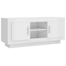 vidaXL TV-Schrank Hochglanz-Weiß 102x35x45 cm Holzwerkstoff