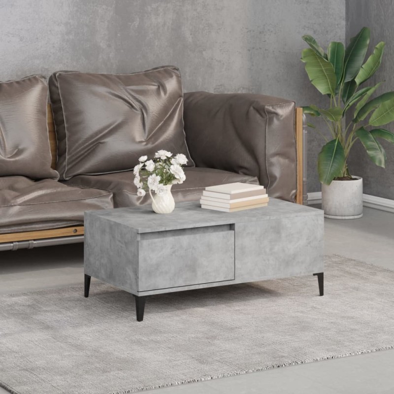 vidaXL Couchtisch Betongrau 90x50x36,5 cm Holzwerkstoff vidaXL Couchtisch Betongrau 90x50x36,5 cm Holzwerkstoff