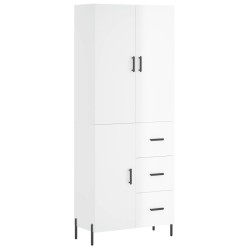 vidaXL Highboard Hochglanz-Weiß 69,5x34x180 cm Holzwerkstoff