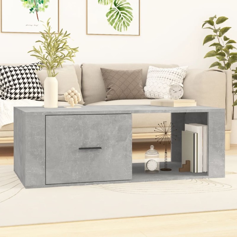 vidaXL Couchtisch Betongrau 100x50,5x35 cm Holzwerkstoff vidaXL Couchtisch Betongrau 100x50,5x35 cm Holzwerkstoff