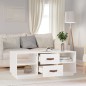 vidaXL Couchtisch Weiß 100x50x41 cm Massivholz Kiefer vidaXL Couchtisch Weiß 100x50x41 cm Massivholz Kiefer