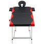 Massagetisch Klappbar 2 Zonen Aluminium Schwarz und Rot Massagetisch Klappbar 2 Zonen Aluminium Schwarz und Rot