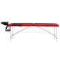 Massagetisch Klappbar 2 Zonen Aluminium Schwarz und Rot Massagetisch Klappbar 2 Zonen Aluminium Schwarz und Rot