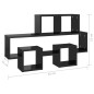 vidaXL Wandregal Autoform Hochglanz-Schwarz 82x15x51cm Holzwerkstoff vidaXL Wandregal Autoform Hochglanz-Schwarz 82x15x51cm Holzwerkstoff