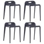 vidaXL Stapelbare Hocker 4 Stk. Schwarz Kunststoff vidaXL Stapelbare Hocker 4 Stk. Schwarz Kunststoff