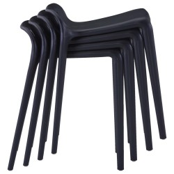 vidaXL Stapelbare Hocker 4 Stk. Schwarz Kunststoff