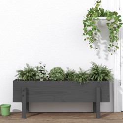 vidaXL Hochbeet Grau 101x30x38 cm Massivholz Kiefer
