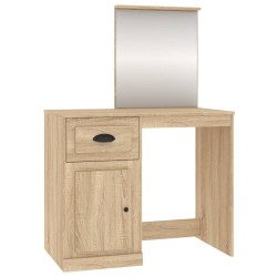 vidaXL Schminktisch mit Spiegel Sonoma-Eiche 90x50x132,5 cm 